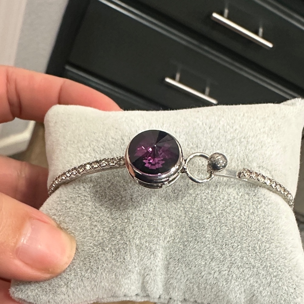 Elegant Silver and Purple Bracelet